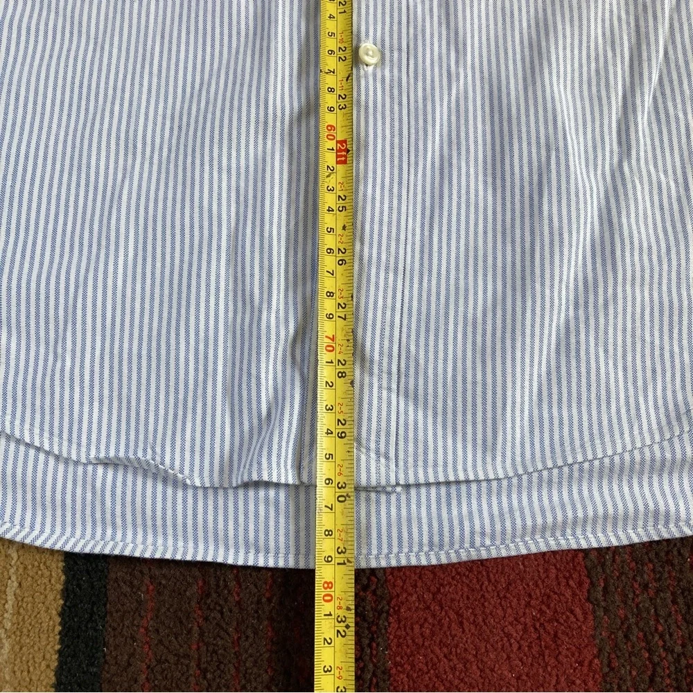 Ralph Lauren Classic Fit Button Down Striped Long Sleeve Shirt Men's Sz 16 34/35 - Picture 9 of 9